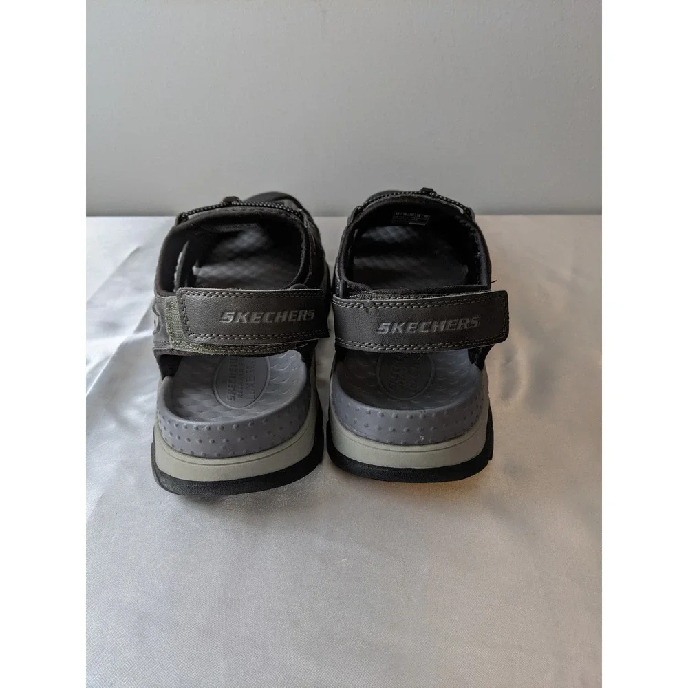Skechers Mens Relaxed Fit Luxe Foam Fisherman Sandals Gray 204111 Size 11